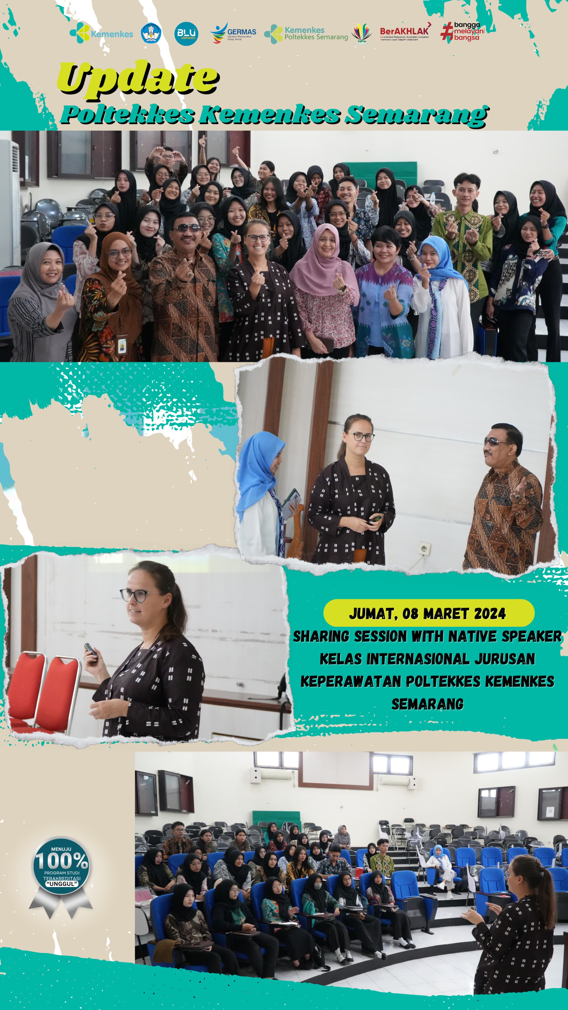 Sharing Session With Native Speaker untuk mahasiswa Kelas Internasional Jurusan Keperawatan Semarang